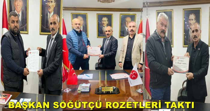 MHP DİLOVASI'NDA BAŞKAN SÖĞÜTÇÜ ROZETLERİ TAKTI