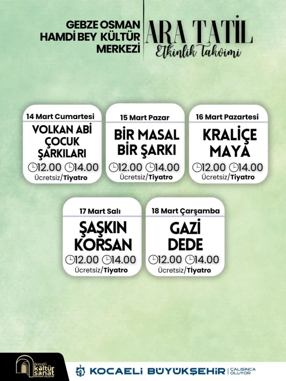 Kocaeli’de ara tatil etkinlikleri Gebze’de