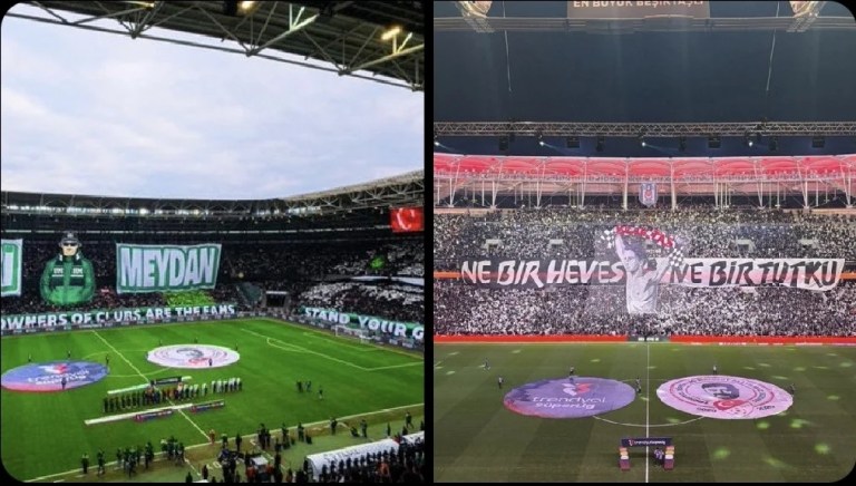 Beşiktaş tribünlerinin koreografisi tartışma yarattı!