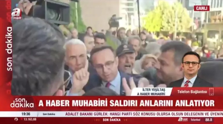 Gazeteciye CHP önünde çirkin saldırı!