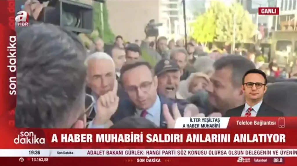 Gazeteciye CHP önünde çirkin saldırı!