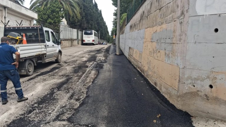 Körfez’de yol bakım çalışmaları sürüyor