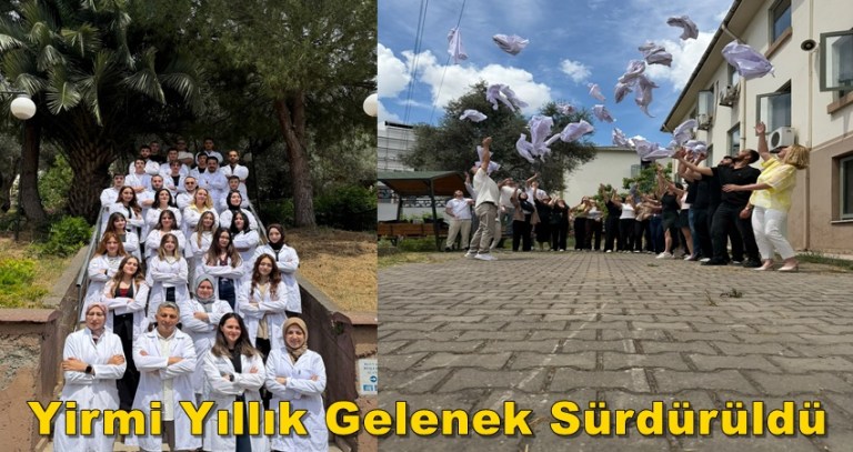 Yirmi Yıllık Gelenek Sürdürüldü: Kimya Bölümü Öğrencileri Beyaz Önlüklerini Havaya Atarak Laboratuvara Veda Etti