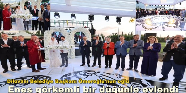 Dilovası Belediye Başkanı Ömeroğlu’nun oğlu Enes görkemli bir düğünle evlendi