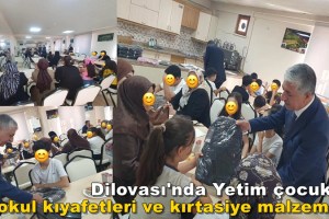 Dilovası’nda Yetim çocuklara okul kıyafetleri ve kırtasiye malzemeleri