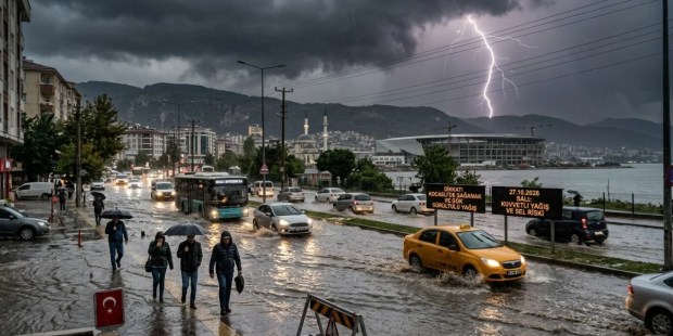 Kocaeli için kuvvetli sağanak yağış uyarısı