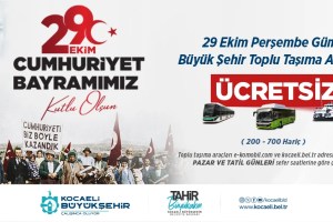 Kocaeli’de 29 Ekim’de toplu taşıma ücretsiz