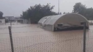 Su basan çadırda 150 kanatlı mahsur kaldı