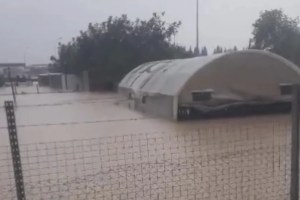 Su basan çadırda 150 kanatlı mahsur kaldı