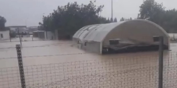 Su basan çadırda 150 kanatlı mahsur kaldı